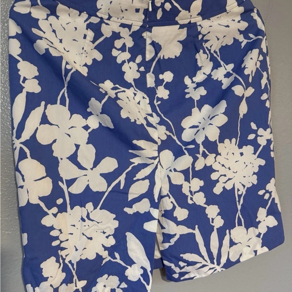 Brooks Brothers 346 Blue White Floral Pencil Skirt Preppy Summer Size 6 - Picture 3 of 6